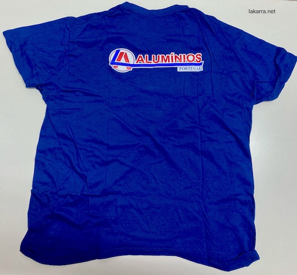 t shirt 2022 la aluminios azul trasera